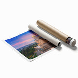 Extra large wall art featuring a floral pattern in soft pastel shades on a rolled canvas.