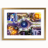 Extra large abstract art print of Indonesian scenery in textured style, framed in gold, ideal for living room decor.
