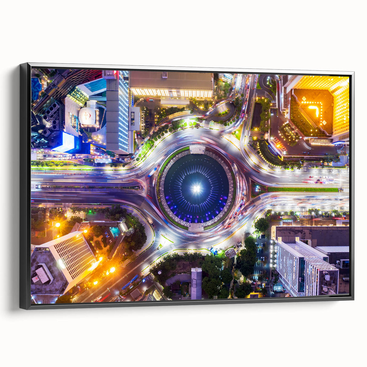 Black and white landscape art painting of an Indonesian scenery on a framed canvas, suitable for bedroom wall decor.