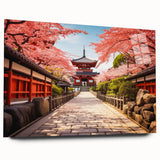 Large abstract wall art depicting a serene Kyoto scenery in muted earth tones on acrylic glass.