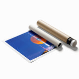 Extra large rolled print of a serene Korean landscape with soft floral accents, ideal for classy bathroom wall art.