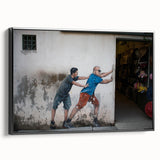 Black and white landscape art painting of a Malaysian scene on framed canvas, suitable for bedroom wall decor.