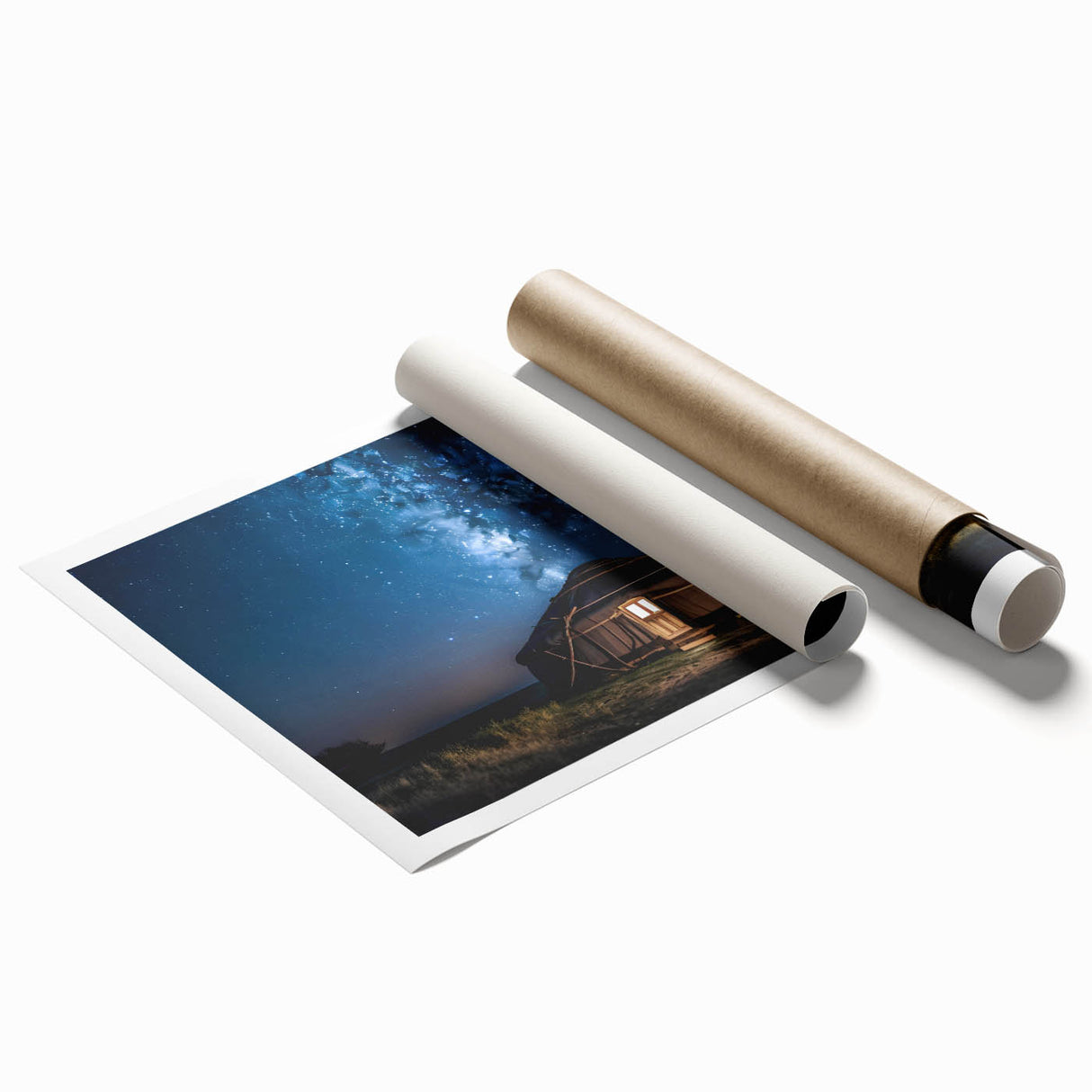 Extra large rolled print of a Mongolian landscape with soft pastel colors, ideal for classy bathroom wall art.