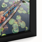 Extra large framed canvas featuring a textured depiction of a Myanmar landscape in black with colorful accents.