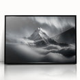Large abstract wall art depicting a serene Nepalese landscape in muted earth tones, framed acrylic.