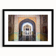 Extra large colorful abstract art print depicting a vibrant, textured scenery of Pakistan, framed in black.