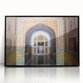 Large abstract wall art depicting a vibrant Pakistani landscape in acrylic, framed in black, ideal for modern art wall decor.