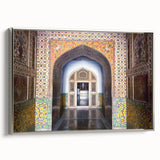 Framed canvas featuring a landscape art painting of a Pakistani scenery in muted earth tones.
