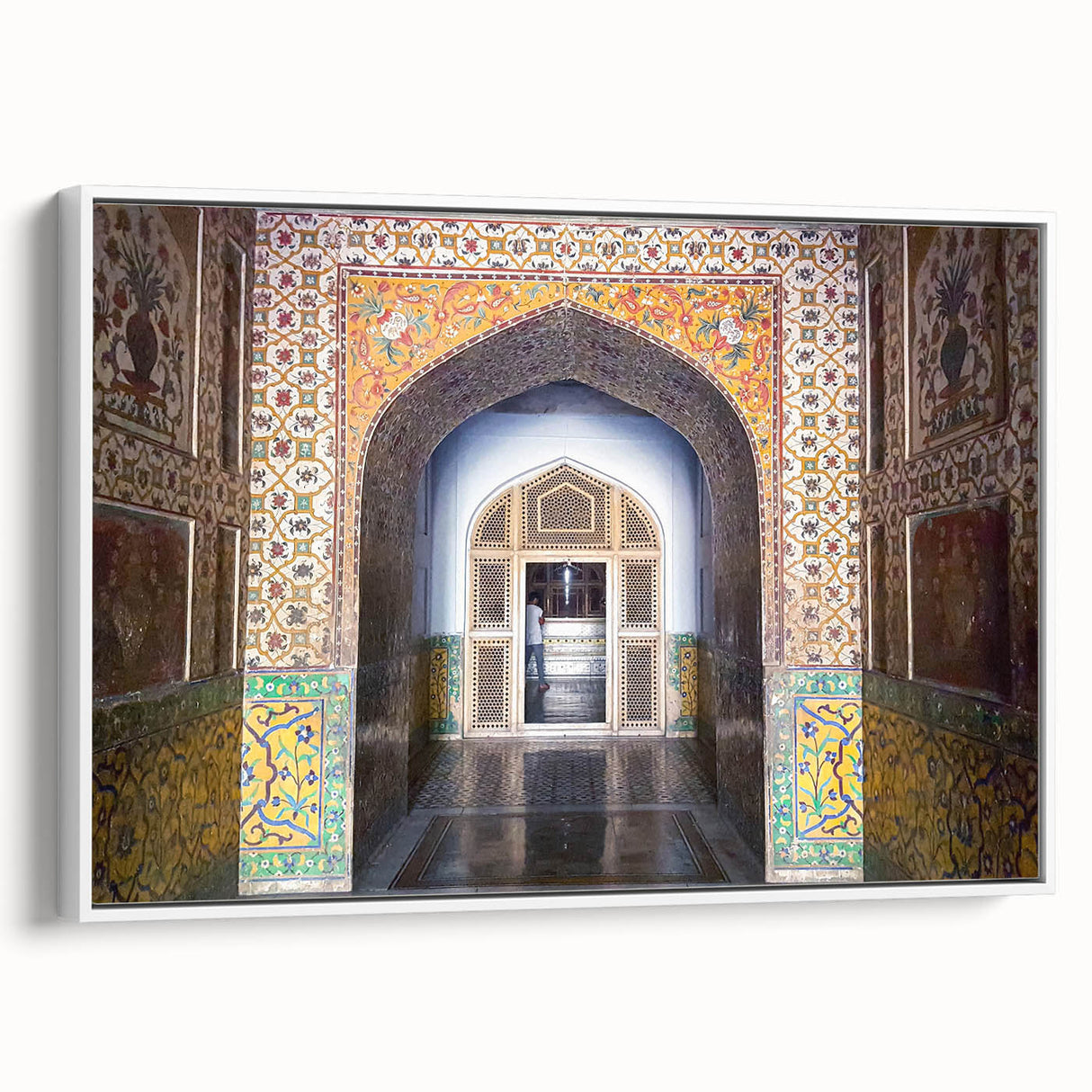 Vintage poster art of a scenic Pakistani landscape on extra large framed canvas.