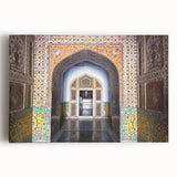 Black and white photograph of a serene Pakistani landscape on large stretched canvas, ideal for kitchen wall art.