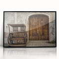 Large abstract wall art depicting a stylized Philippines scenery in muted earth tones, framed in black acrylic.
