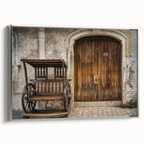 Framed canvas depicting a vintage-style Philippine landscape with vibrant green and blue tones, ideal for living room decor.