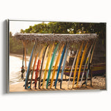 Framed canvas featuring a landscape art painting of a Sri Lankan scenery in vibrant colors.