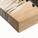 Black and white landscape art painting of a serene Sri Lankan scene on stretched canvas, suitable for bedroom decor.