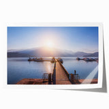 Extra large rolled print depicting a serene Taiwanese landscape with lush greenery and floral elements.