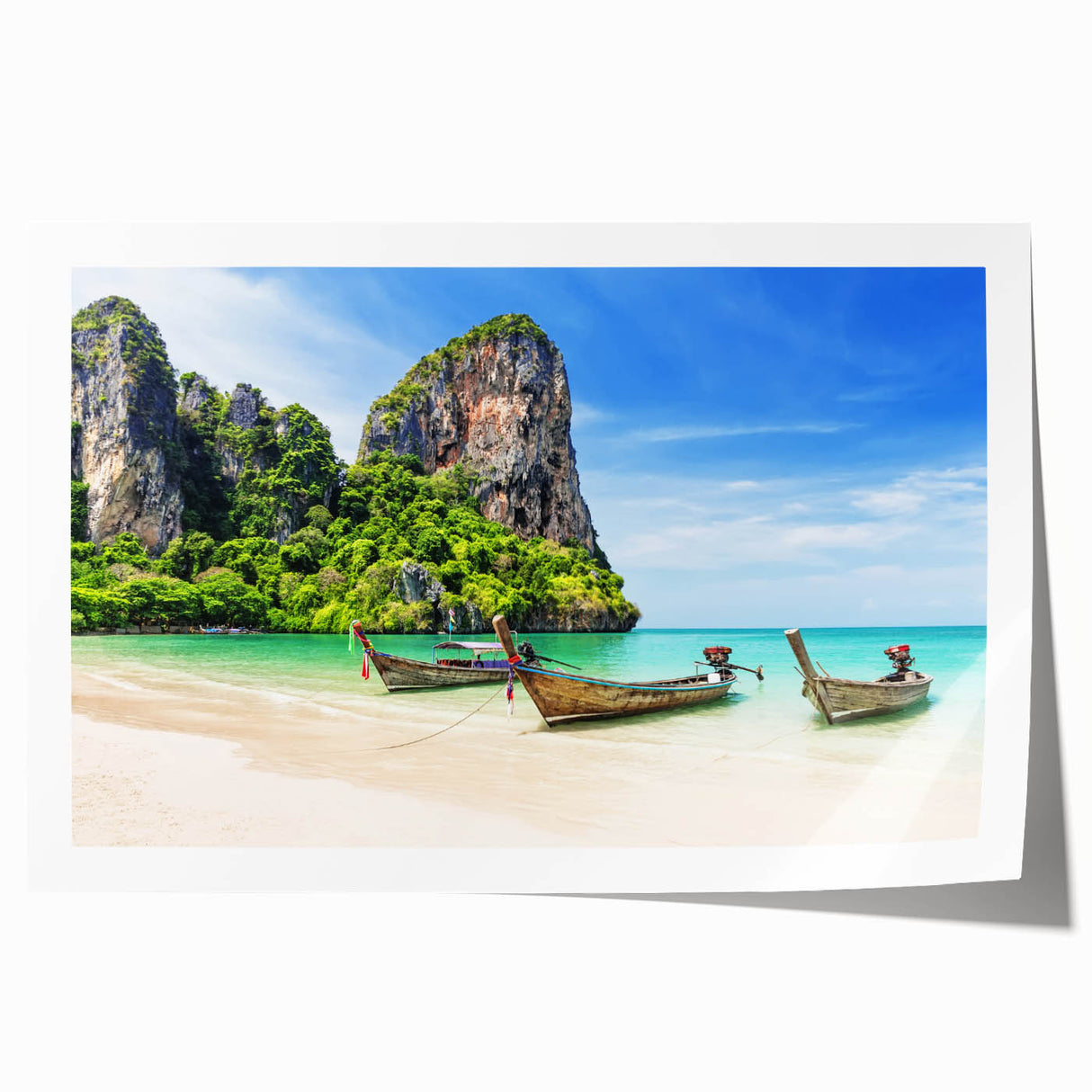 Extra large rolled canvas print depicting vibrant floral scenery in Thailand, ideal for art wall dining room.