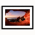 Extra large framed abstract art print of a colorful Perth, Australia scenery in vibrant hues, ideal for living room decor.