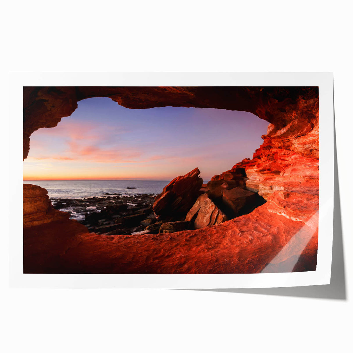 Rolled print of Perth, Australia scenery with vibrant green and blue tones, suitable for art wall dining room.
