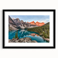 Extra large textured abstract art print depicting a colorful Alberta, Canada scenery on a framed canvas.