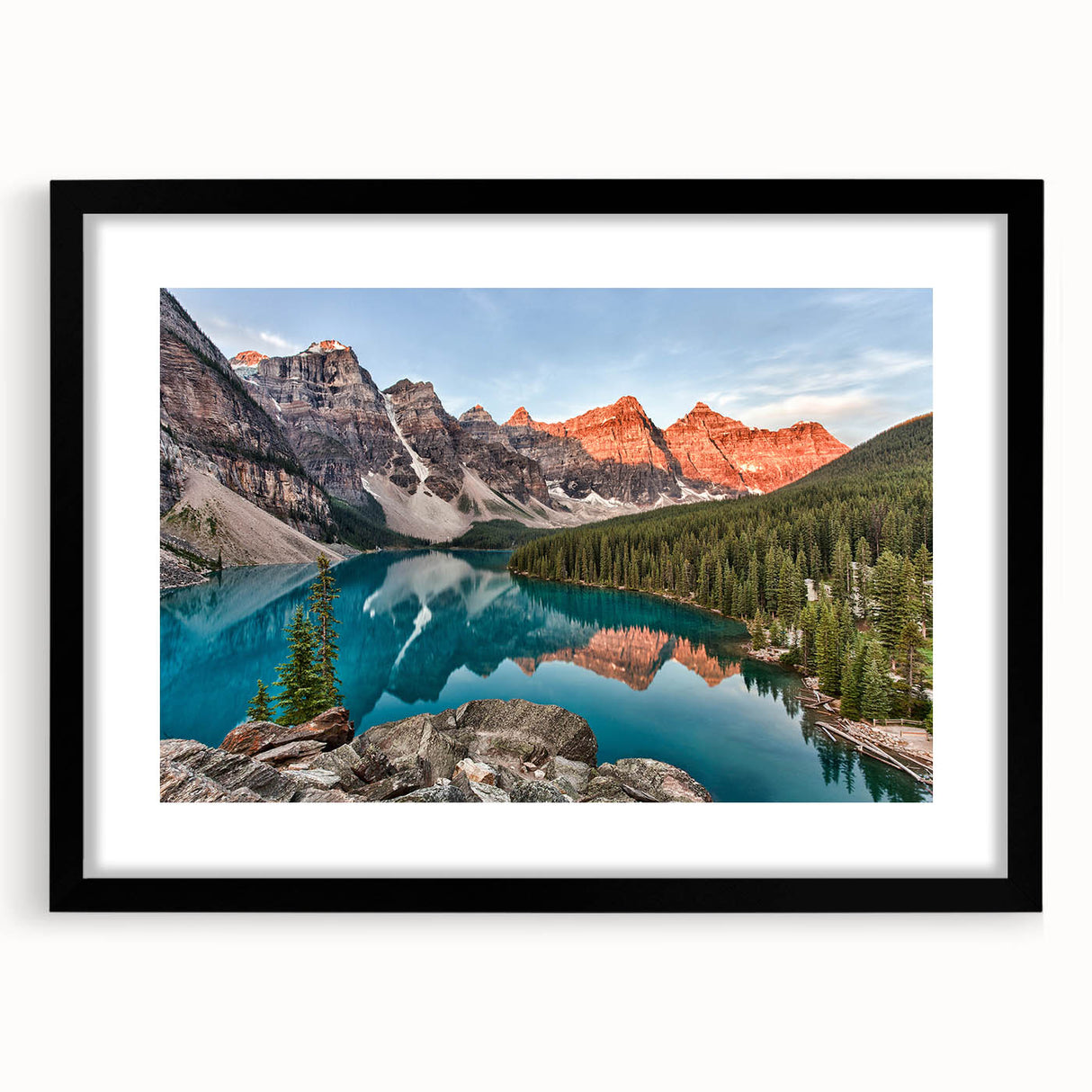 Extra large textured abstract art print depicting a colorful Alberta, Canada scenery on a framed canvas.