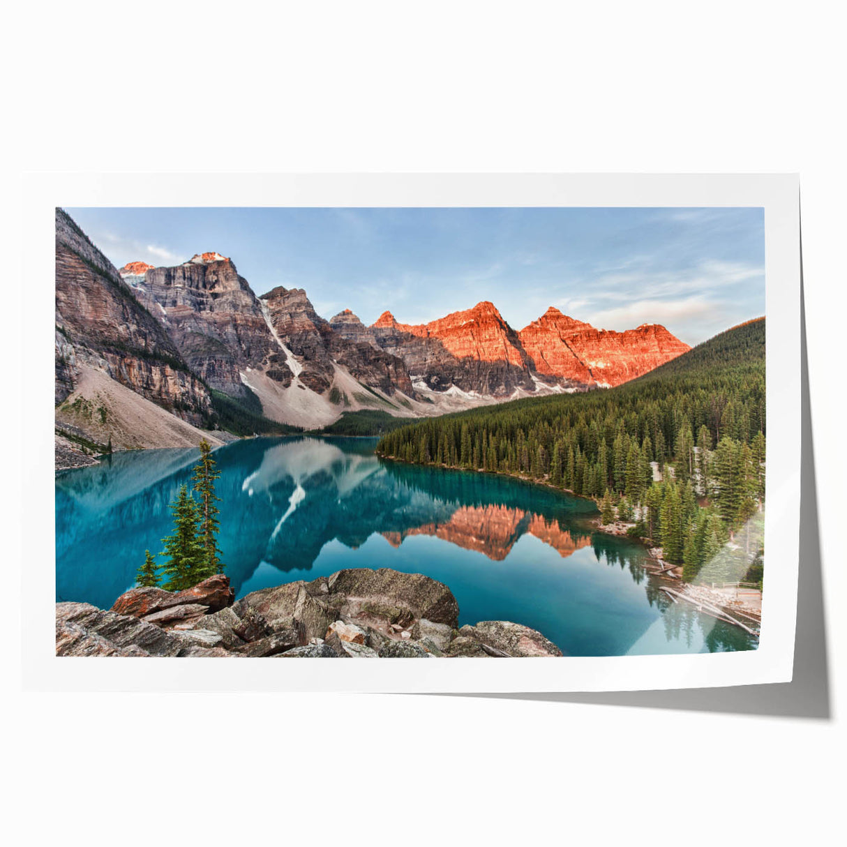 Extra large rolled print of Alberta, Canada scenery with vibrant green landscapes, ideal for dining room wall art.