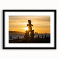 Extra large, textured abstract art print of colorful British Columbia scenery on a black framed canvas.