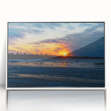 Acrylic print of a Manitoba, Canada scenery in art deco style with soft pastel colors, ideal for modern nursery wall art.