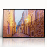 Large abstract wall art depicting Quebec scenery in muted earth tones on a framed acrylic.