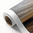 Art deco poster of Saskatchewan scenery in muted earth tones on rolled canvas, ideal for nursery wall art.