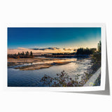 Extra large rolled print of Yukon scenery with muted earth tones, ideal as art wall dining room decor.