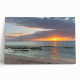 Large black and white stretched canvas of Caribbean Antigua scenery, ideal for kitchen wall art.