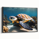 Black and white landscape art painting of Caribbean Aruba on framed canvas, ideal for bedroom wall decor.