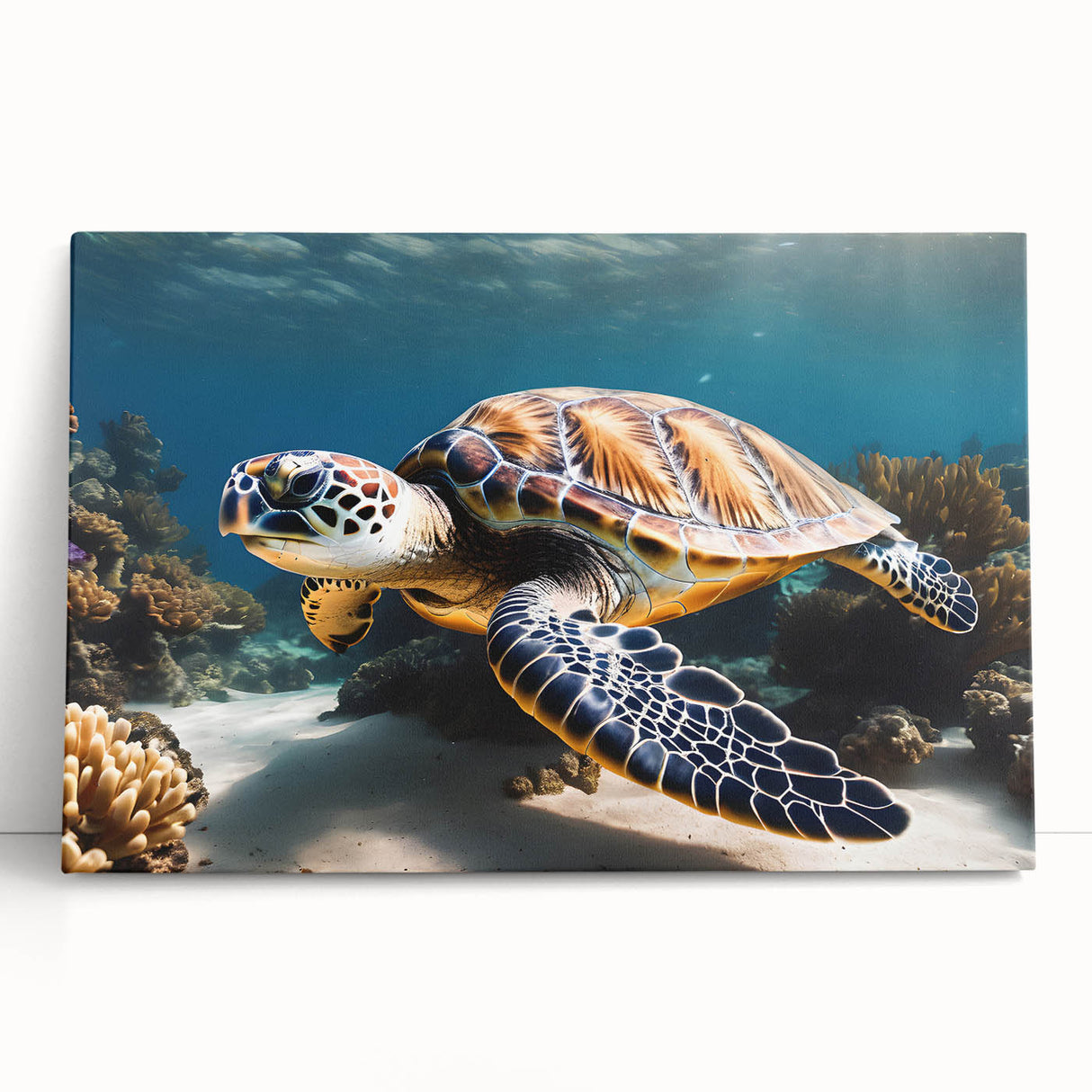Black and white photograph of Caribbean scenery on large stretched canvas, suitable as kitchen wall art.