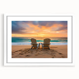 Textured abstract art print featuring ocean blues and sandy hues on a framed white mat, ideal for bedroom wall decor.