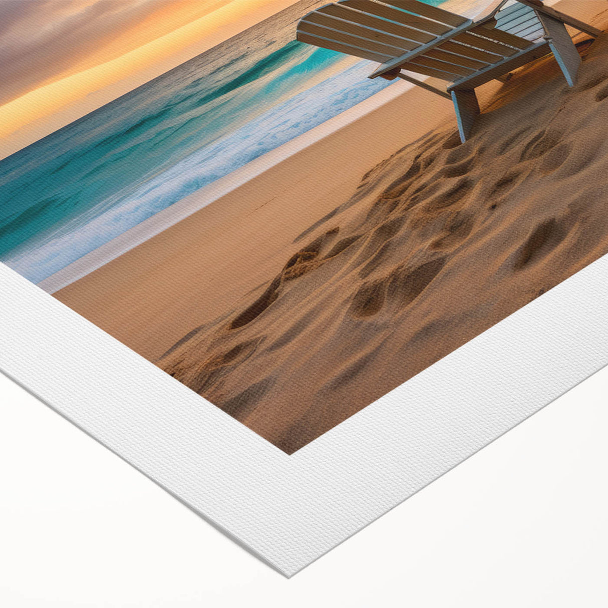 Art deco poster featuring a serene Caribbean Bahamas landscape on a rolled canvas, suitable for dining room decor.