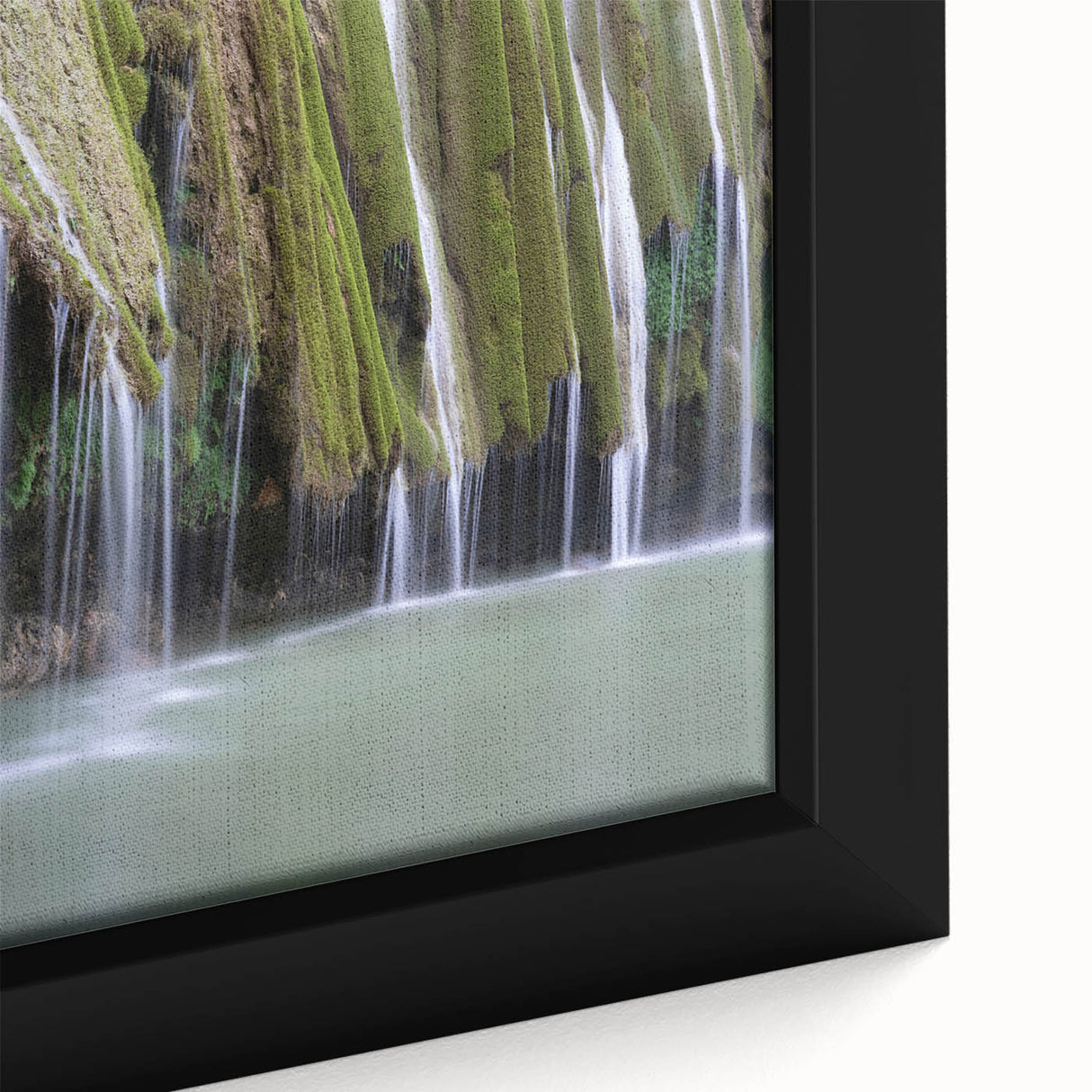Extra large framed canvas featuring a textured Caribbean scenery in vibrant colors, ideal for living room decor.