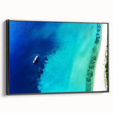 Black and white framed canvas featuring a vintage Jamaican landscape, ideal for bedroom wall decor.