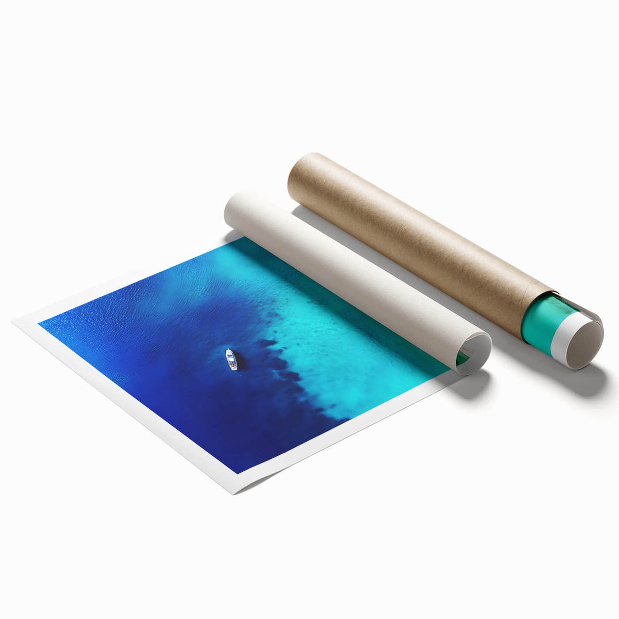 Extra large rolled print of a Jamaican landscape with vibrant greenery and floral elements.