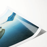 Extra large wall art featuring line art flowers in muted earth tones on a rolled canvas.