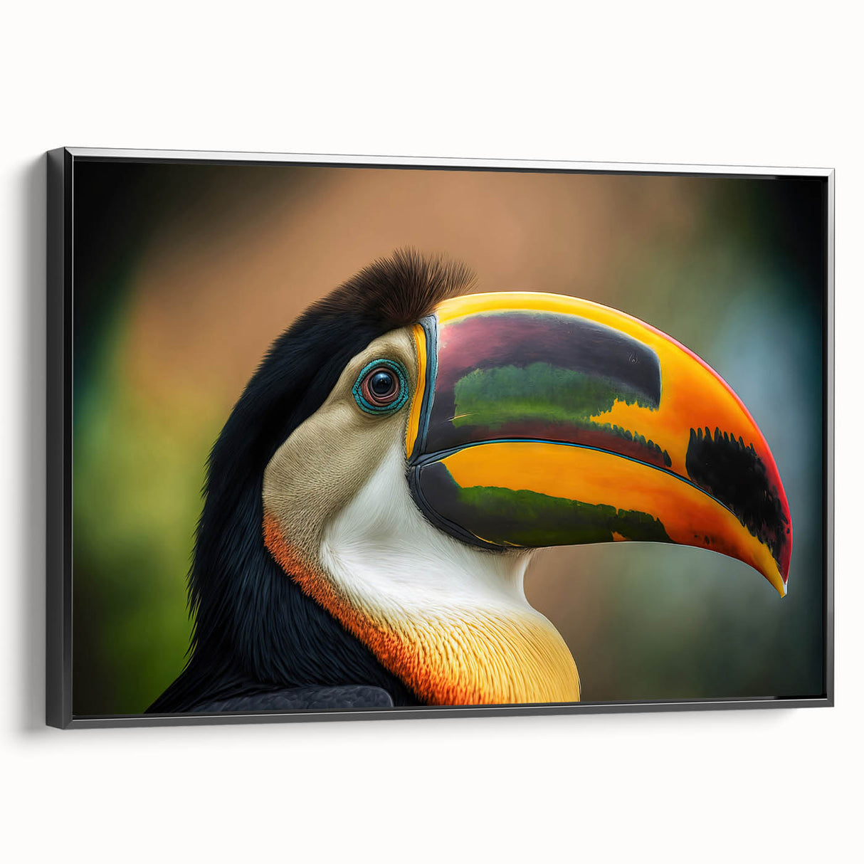 Black and white landscape art painting of a Belize scenery on framed canvas, suitable for bedroom decor.