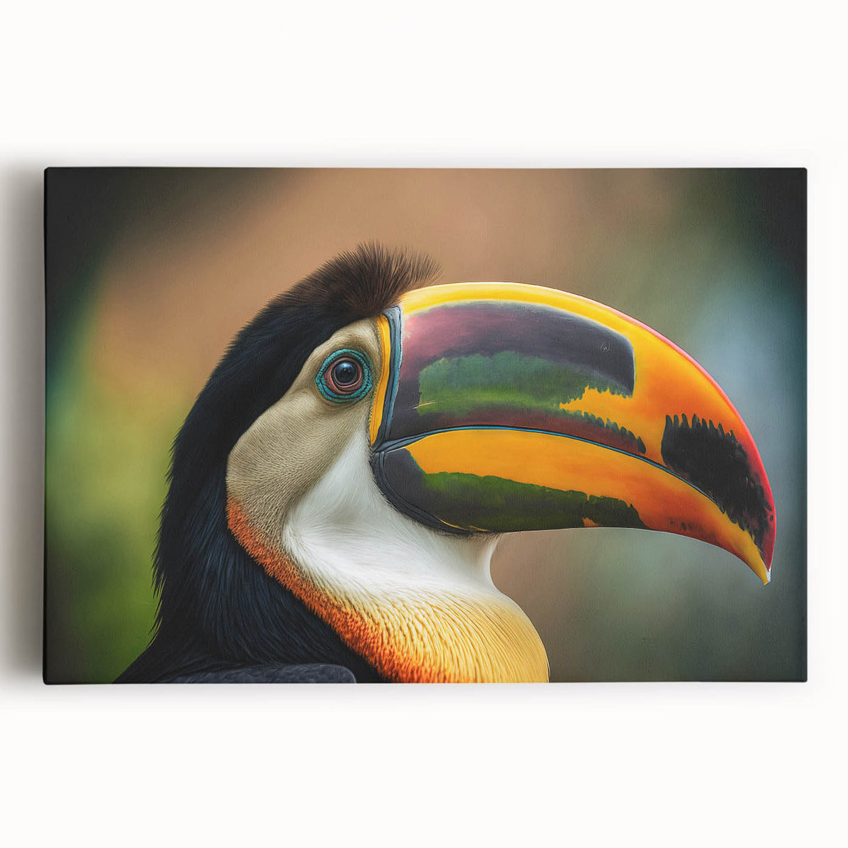 Black and white stretched canvas depicting a serene Belize landscape, ideal for kitchen wall art.
