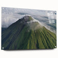 Acrylic print of a lush Costa Rican landscape, with vibrant green and earth tones, ideal for dining room decor.