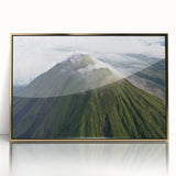 Framed acrylic print of a Central American landscape in muted earth tones, ideal for modern art wall decor.