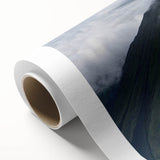 Art Deco poster of a Costa Rican landscape in muted green and blue tones on rolled canvas, ideal for nursery wall art.