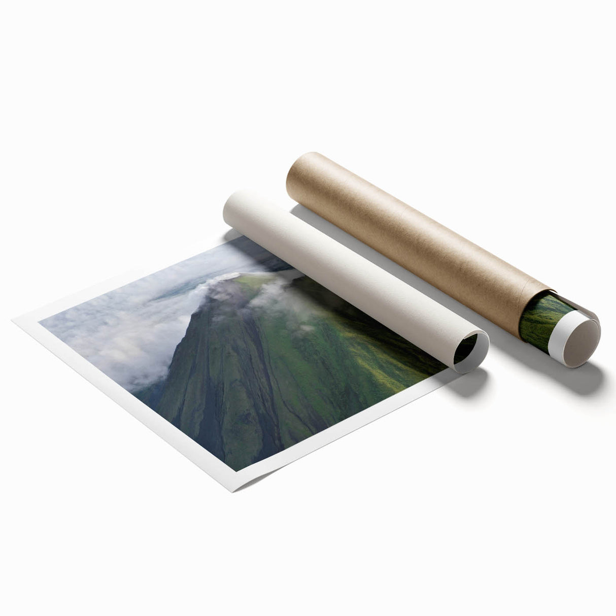 Extra large rolled print featuring a lush Costa Rican landscape with vibrant green flora, ideal for classy bathroom wall art.