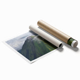 Extra large rolled print featuring a lush Costa Rican landscape with vibrant green flora, ideal for classy bathroom wall art.