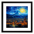 Extra large framed abstract print featuring textured, colorful art with vibrant hues, ideal for living room decor.