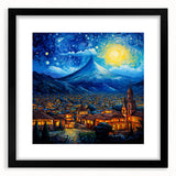 Extra large framed abstract print featuring textured, colorful art with vibrant hues, ideal for living room decor.