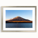 Textured abstract art print depicting a serene Nicaraguan landscape, in muted earth tones, framed in silver.