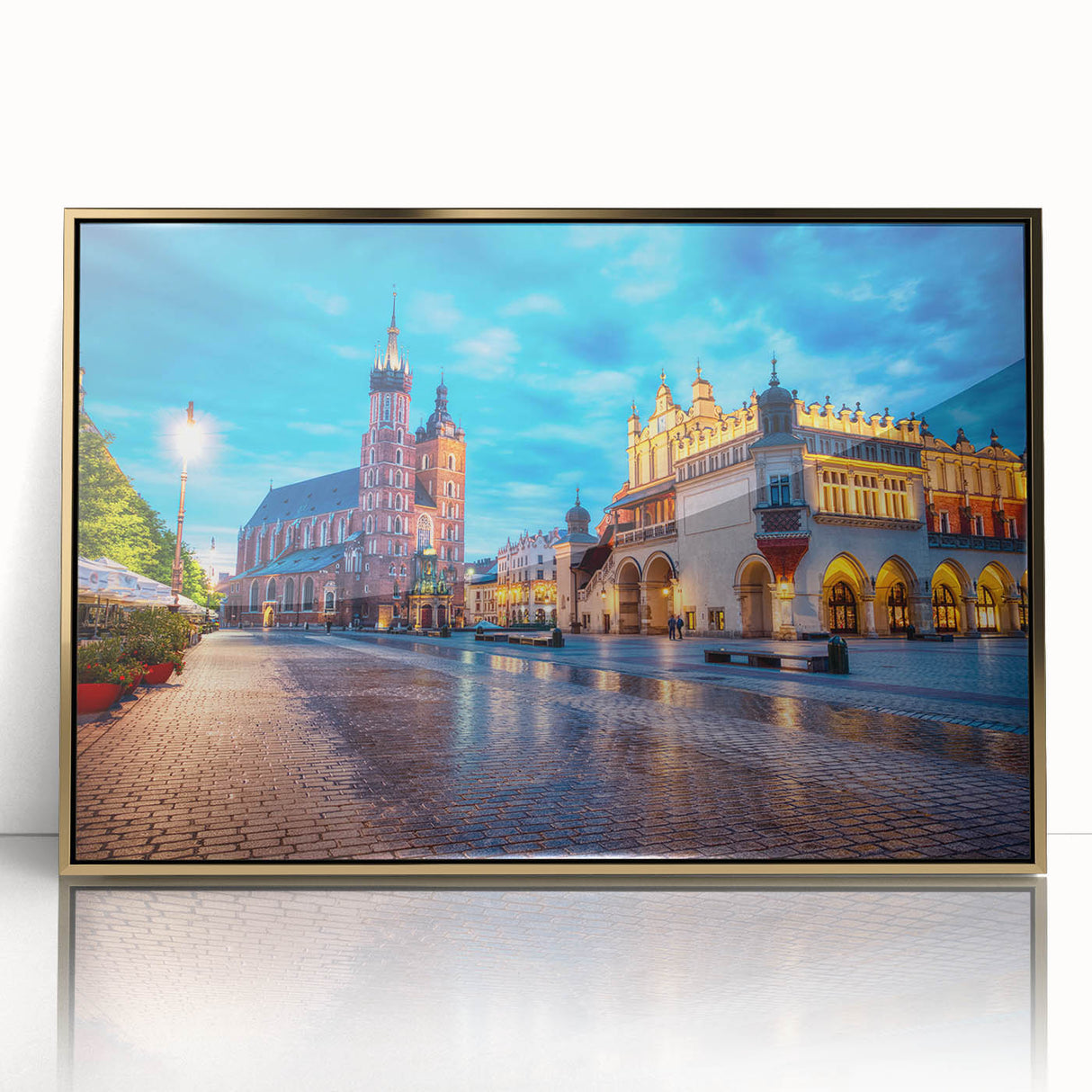 Art deco poster of Prague skyline in gold and black tones on acrylic, ideal for modern art wall decor.